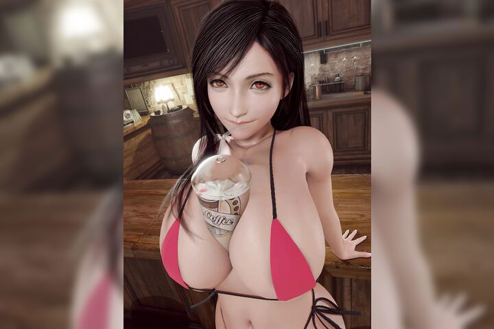 Tifa Big Titty Shake 1b Red Bikini Ipad_enhanced