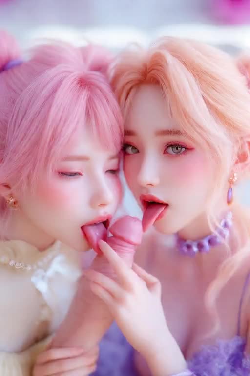 They lick and give a handjob and a big smile
