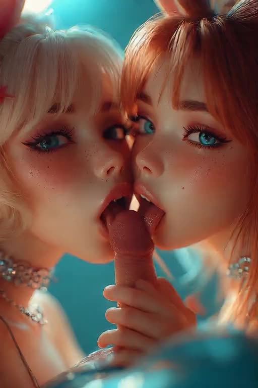 They lick and give a handjob and a big smile