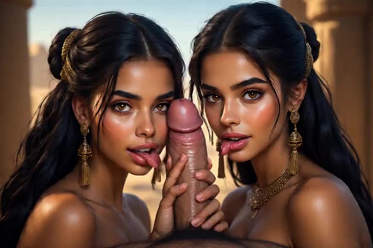 They lick and give a handjob and a big smile