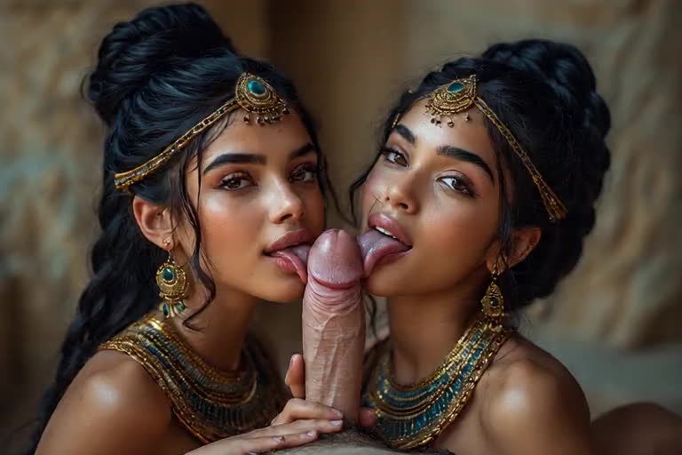 They lick and give a handjob and a big smile