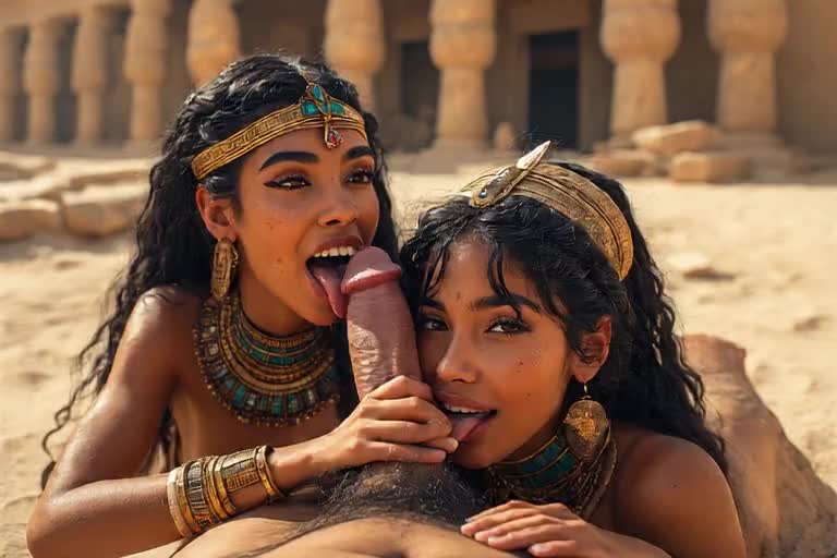 They lick and give a handjob and a big smile