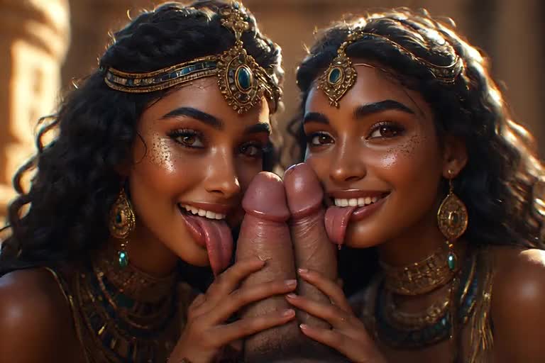 They lick and give a handjob and a big smile