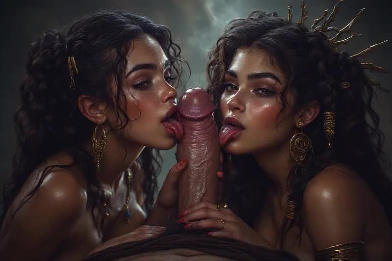 They lick and give a handjob and a big smile