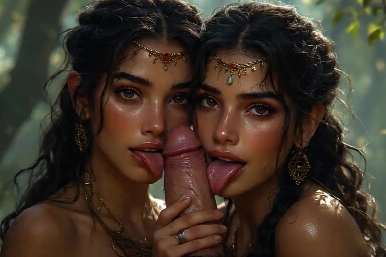 They lick and give a handjob and a big smile
