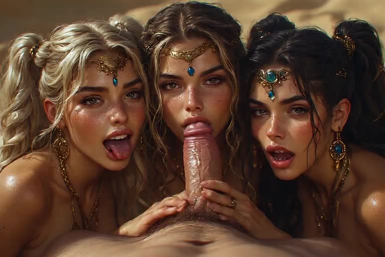 They lick and give a handjob and a big smile