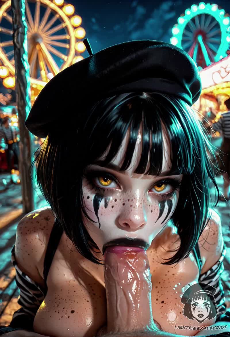 p1: A high quality video of a woman on mime…