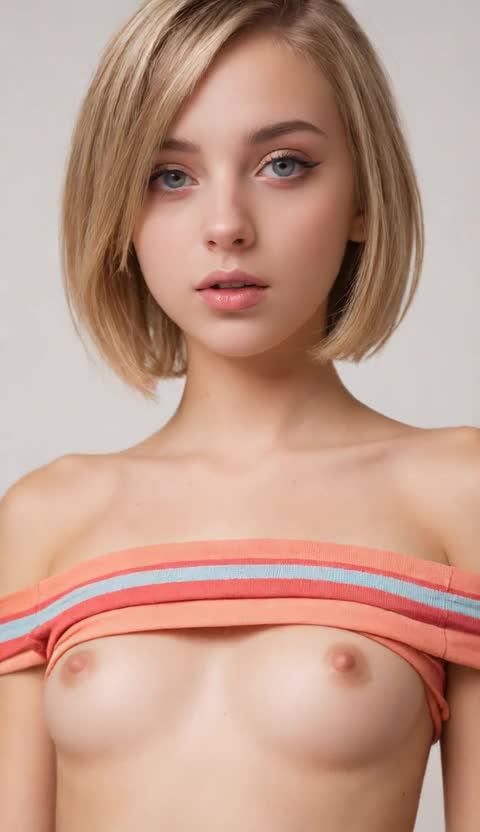 gorgeous woman looks shy