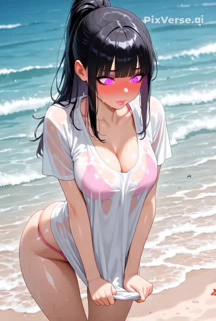 pink magic, pink magic effect, pink magic particles, her bikini…